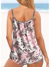 Women's Swimwear Tankini 2 Piece Plus Size Swimsuit 2 Piece Floral Yellow Pink Green Gray Tank Top High Neck Bathing Suits Sports Summer